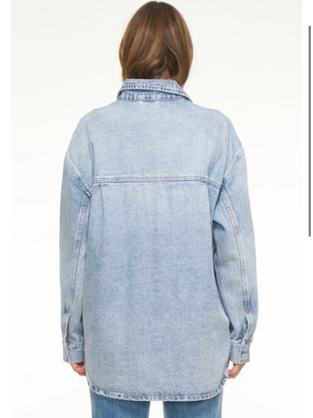Pistola Mandy Oversized Denim Shacket. Size M. 100% natural fibers. - Picture 3 of 11